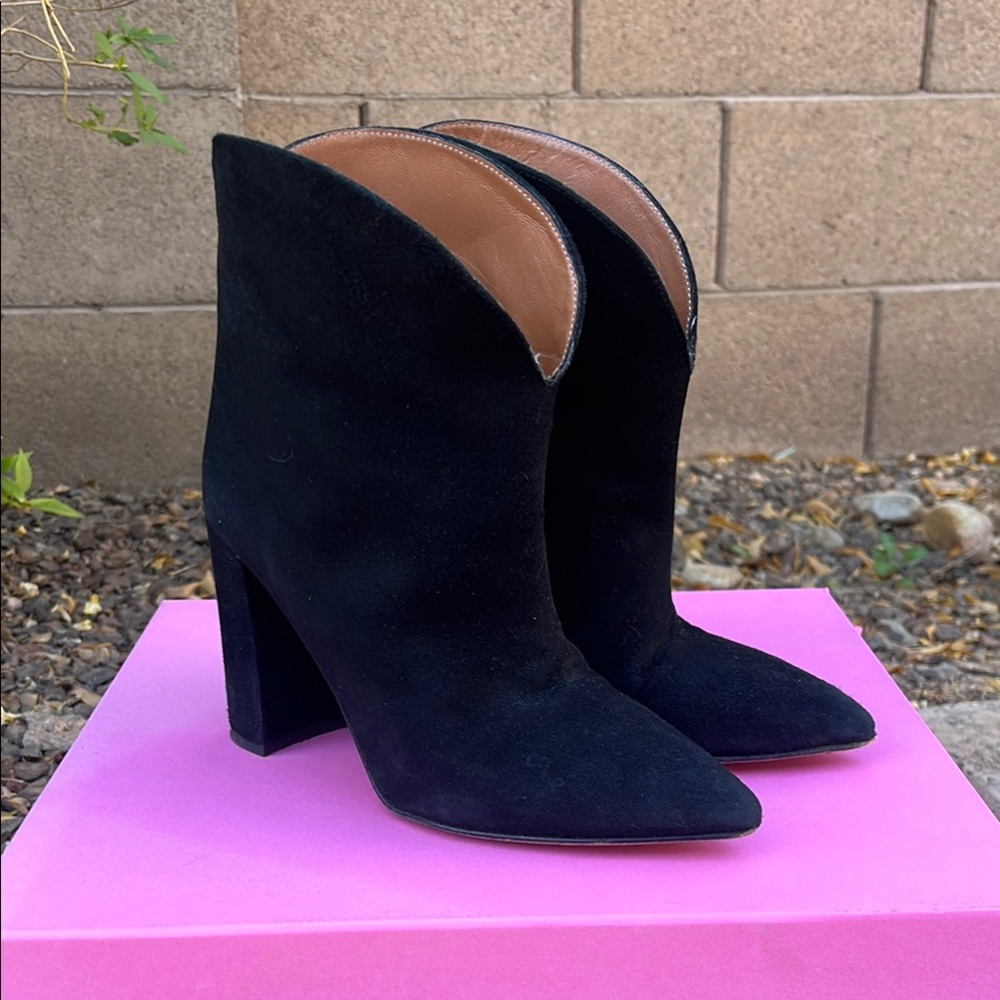 Paris Texas Black Suede Ankle Booties